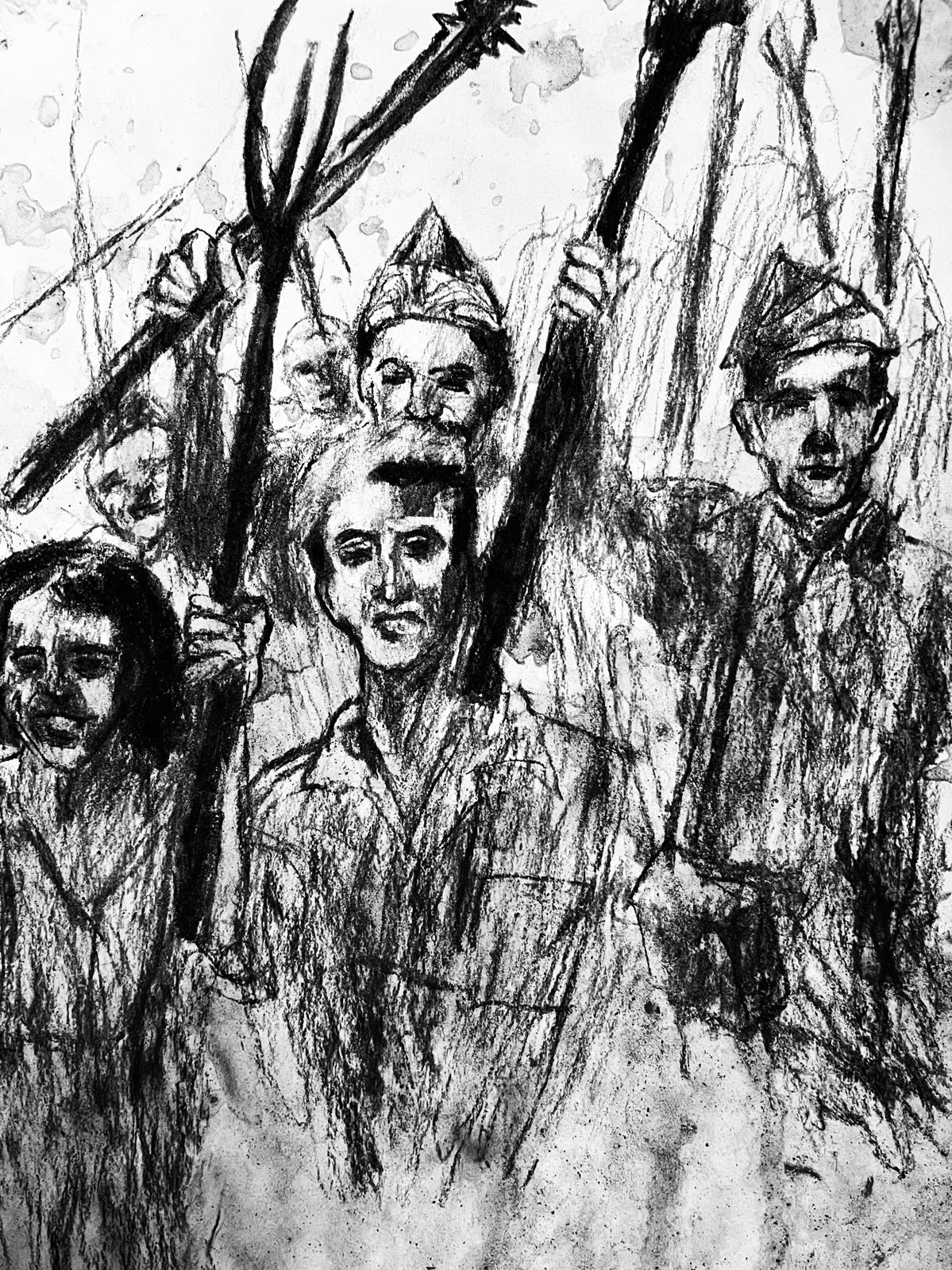 Pilar Tells Her Story of the Massacre - Libretto text with illustrations by Mauricio Escobar Gomez