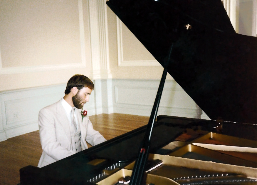Composoer Brian Wilbur Grunstrom at Senior Piano Recital, Gettysburg College, 1985