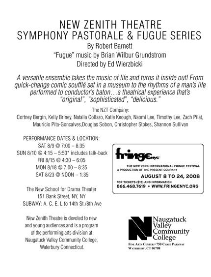 Fugue at New York International Fringe Festival - click for larger image
